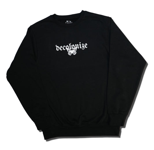 Decolonize Butterfly Crewneck | Black