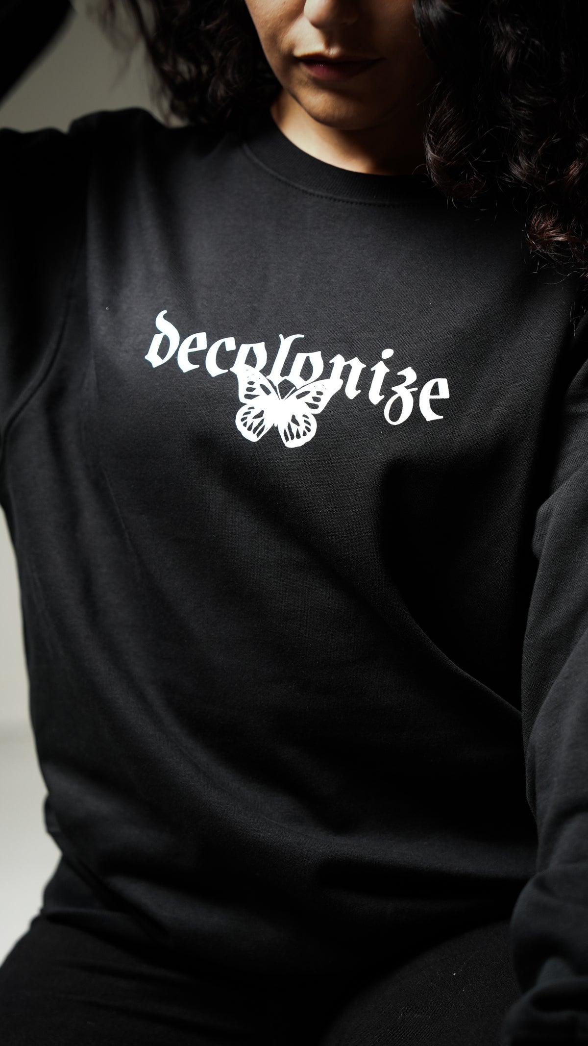 Decolonize Butterfly Crewneck | Black