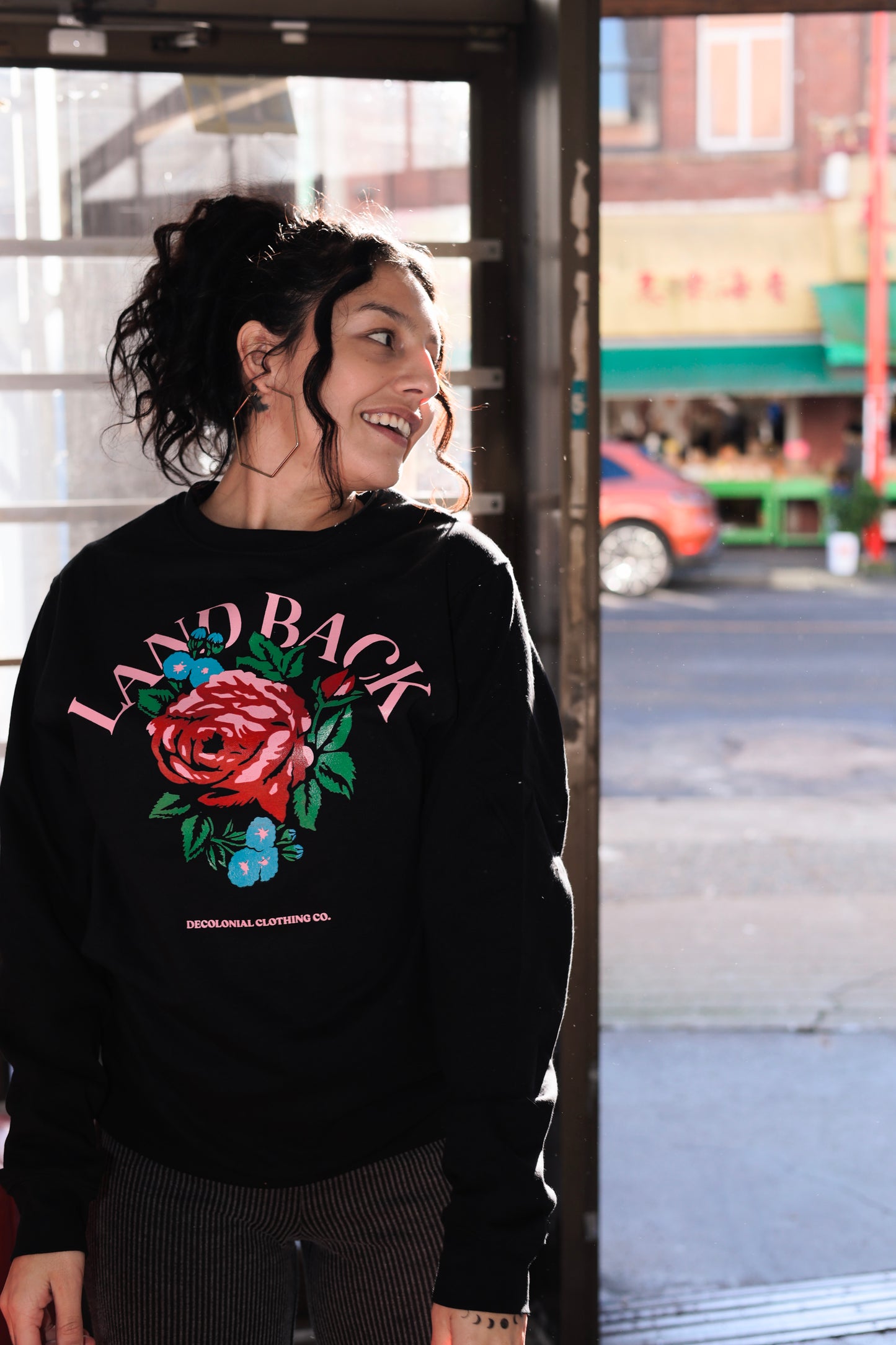 Rose Land Back Crewneck